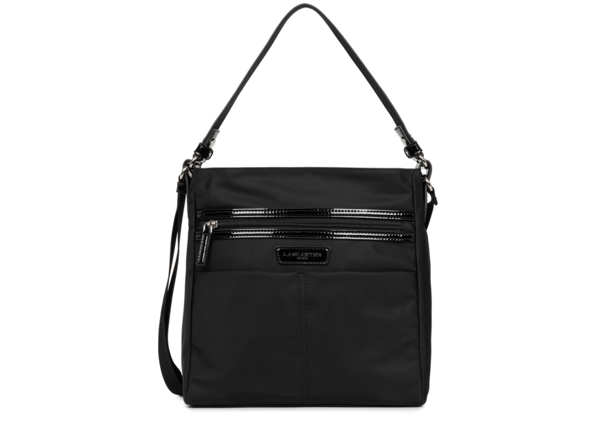 Lancaster 514-60 - POLYAMIDE - NOIR Basic Verni - Grand Sac Besace Sacs à mains