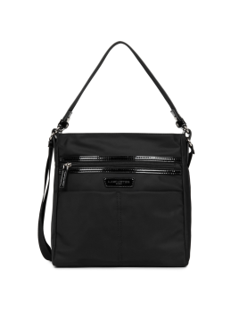 Lancaster 514-60 - POLYAMIDE - NOIR Basic Verni - Grand Sac Besace Sacs à mains