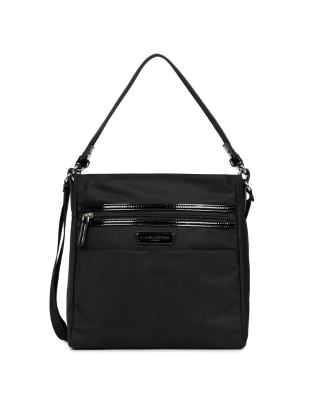Lancaster 514-60 - POLYAMIDE - NOIR Basic Verni - Grand Sac Besace Sacs à mains