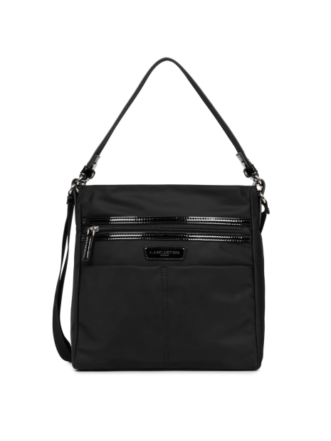 Lancaster 514-60 - POLYAMIDE - NOIR Basic Verni - Grand Sac Besace sacs-a-mains