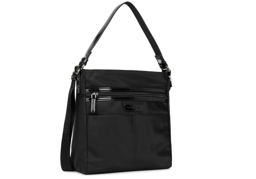 Lancaster 514-60 - POLYAMIDE - NOIR Basic Verni - Grand Sac Besace Sacs à mains