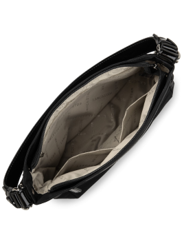 Lancaster 514-60 - POLYAMIDE - NOIR Basic Verni - Grand Sac Besace Sacs à mains