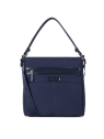 Lancaster 514-60 - POLYAMIDE - BLEU FONCÉ Basic Verni - Grand Sac Besace sacs-a-mains