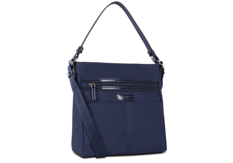 Lancaster 514-60 - POLYAMIDE - BLEU FONCÉ Basic Verni - Grand Sac Besace Sacs à mains