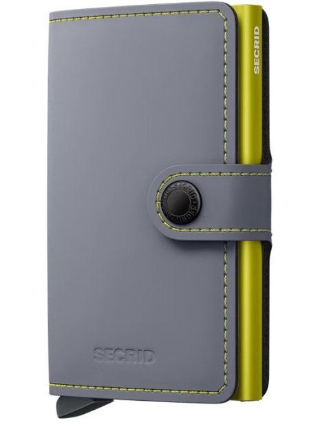 Secrid MM - CUIR DE VACHETTE - GREY/LIM porte cartes miniwallet mm porte-cartes