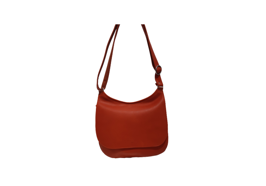 Les Ateliers Foures B314 - CUIR DE VACHETTE - ORANGE sac rabat baroudeuse arthémis Sacs à mains