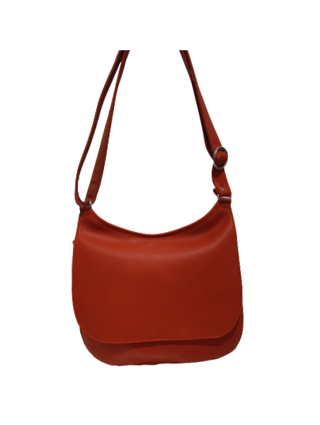 Les Ateliers Foures B314 - CUIR DE VACHETTE - ORANGE sac rabat baroudeuse arthémis Sacs à mains