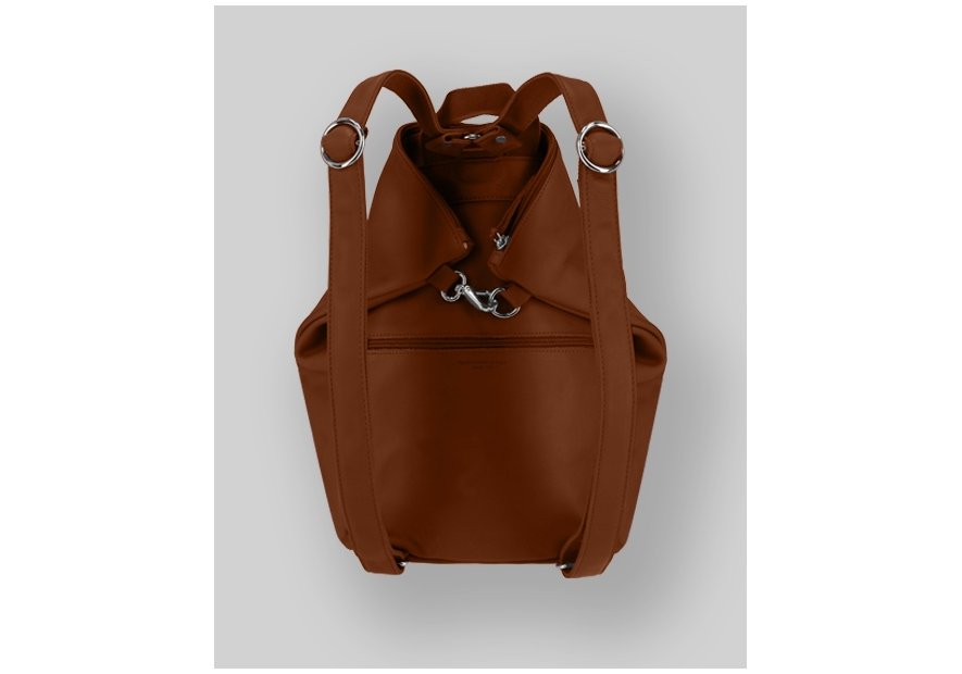 Les Ateliers Foures B418 - CUIR DE VACHETTE - FAUVE fourès-baroudueuse-sac à dos triangle m Sacs à mains