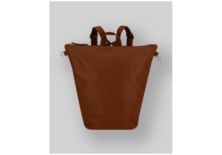 Les Ateliers Foures B418 - CUIR DE VACHETTE - FAUVE fourès-baroudueuse-sac à dos triangle m Sacs à mains