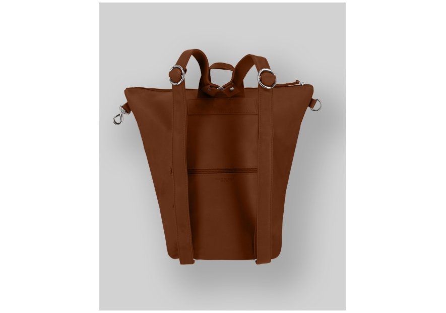 Les Ateliers Foures B418 - CUIR DE VACHETTE - FAUVE fourès-baroudueuse-sac à dos triangle m Sacs à mains