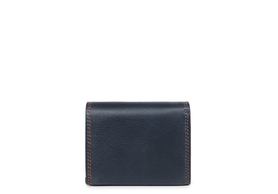 Lancaster 120-10 - CUIR DE VACHETTE - BLEU porte monnaie/billet boite soft vintage pmpb