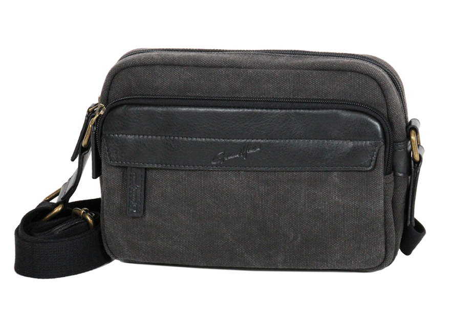 Gerard Henon 22320 - COTON ET CUIR - NOIR sac homme mini reporter safari