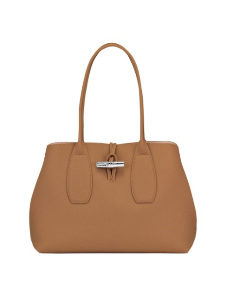 Longchamp 10060/HPN - CUIR DE VACHETTE - N Roseau - Sac porté main L sac-a-main-shopping-toile-ou-cuir