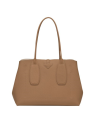 Longchamp 10060/HPN - CUIR DE VACHETTE - N Roseau - Sac porté main L sac-a-main-shopping-toile-ou-cuir