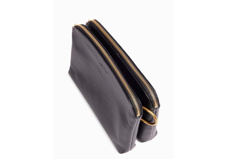 Nat & Nin NAEL - CUIR DE VACHETTE FINITION sac à main bandoulière double zip naël nat&nin Sacs à mains