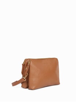 Nat & Nin NAEL - CUIR DE VACHETTE FINITION sac à main bandoulière double zip naël nat&nin Sacs à mains