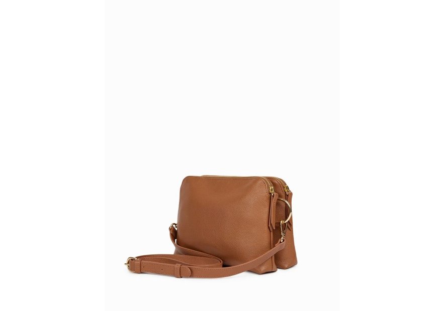 Nat & Nin NAEL - CUIR DE VACHETTE FINITION sac à main bandoulière double zip naël nat&nin Sacs à mains