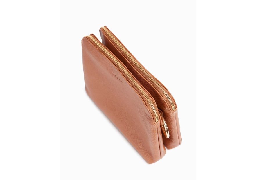 Nat & Nin NAEL - CUIR DE VACHETTE FINITION sac à main bandoulière double zip naël nat&nin Sacs à mains