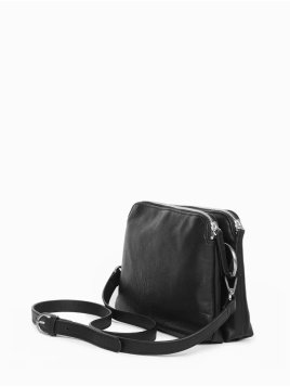 Nat & Nin NAEL - CUIR DE VACHETTE - NOIR sac à main bandoulière double zip naël nat&nin Sacs à mains