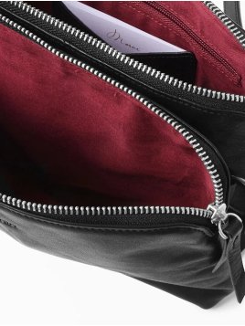 Nat & Nin NAEL - CUIR DE VACHETTE - NOIR sac à main bandoulière double zip naël nat&nin Sacs à mains