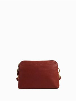 Nat & Nin NAEL - CUIR DE VACHETTE - TERRE  sac à main bandoulière double zip naël nat&nin Sacs à mains