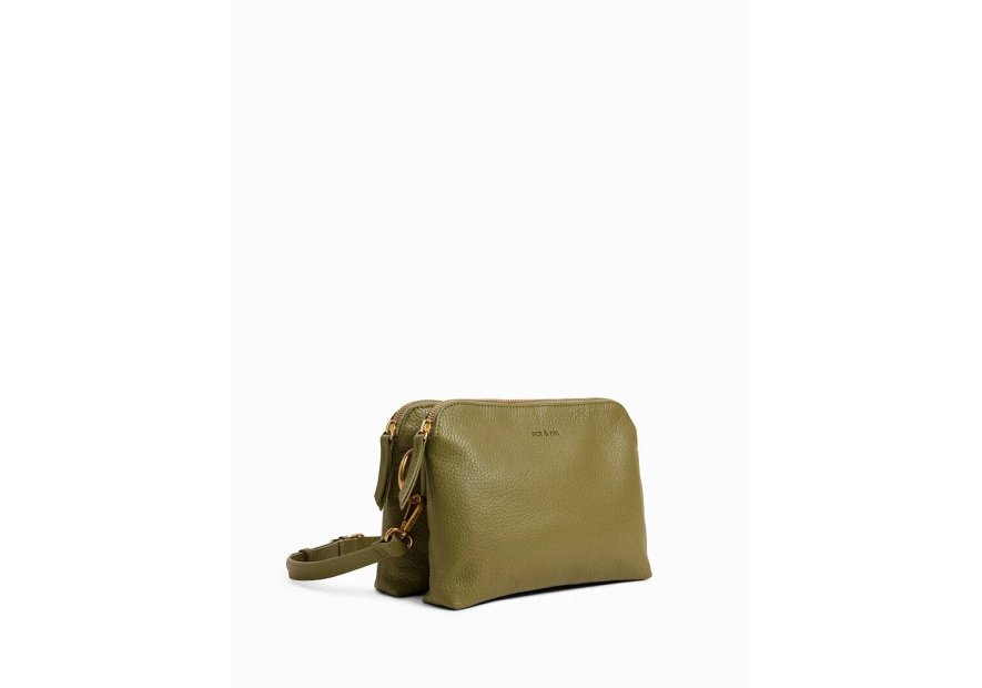 Nat & Nin NAEL - CUIR DE VACHETTE - THYM sac à main bandoulière double zip naël nat&nin Sacs à mains