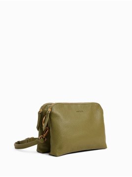 Nat & Nin NAEL - CUIR DE VACHETTE - THYM sac à main bandoulière double zip naël nat&nin Sacs à mains