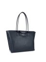 Lancaster 517-20 - TEP ET CUIR - BLEU FONC Maya - Sac cabas épaule sac-a-main-shopping-toile-ou-cuir