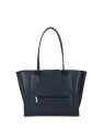 Lancaster 517-20 - TEP ET CUIR - BLEU FONC Maya - Sac cabas épaule sac-a-main-shopping-toile-ou-cuir
