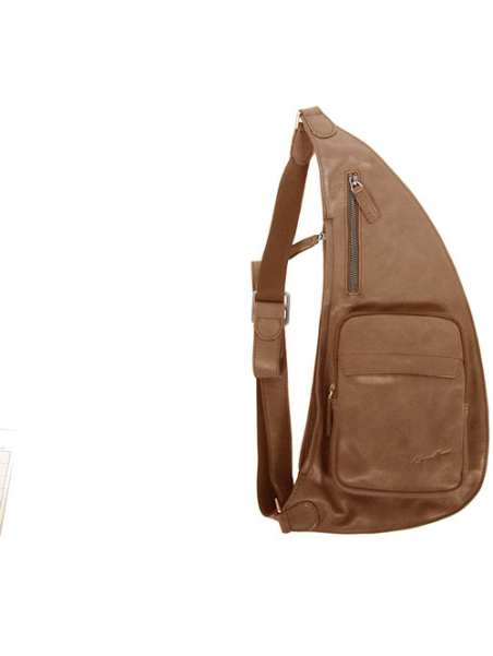 Gerard Henon 7158 - CUIR DE VACHETTE - MARRON sac homme style holster vintage banane d'epaule