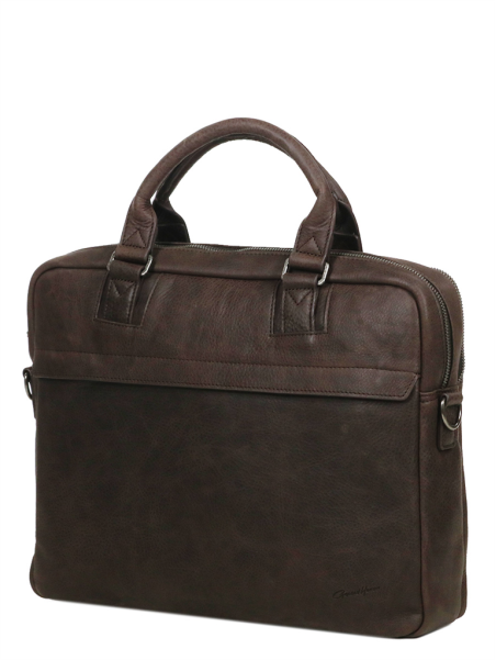 Gerard Henon 7181 - CUIR DE VACHETTE - CHOCOL vintage porte doucuments 15" Sac business