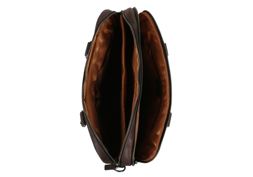 Gerard Henon 7181 - CUIR DE VACHETTE - CHOCOL vintage porte doucuments 15" Sac business