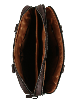 Gerard Henon 7181 - CUIR DE VACHETTE - CHOCOL vintage porte doucuments 15" Sac business