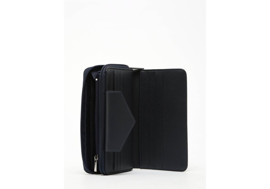 Lancaster 117-01 - TEP ET CUIR - BLEU FONC Maya - Portefeuille pmpb femme