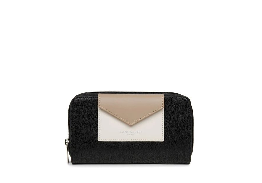 Lancaster 117-01 - TEP ET CUIR - NOIR/E/N Maya - Portefeuille pmpb femme