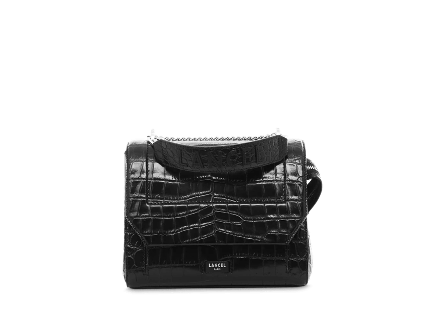 Lancel A10930 - VACHETTE CROCO - NOIR lancel-ninon-sac à rabat m Sacs à mains