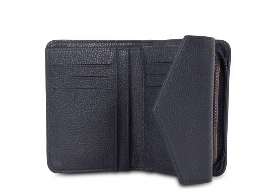 Lancaster 170-29 - VACH.FOULONNÉ - BLEU FO Foulonné - Portefeuille dos à dos pmpb