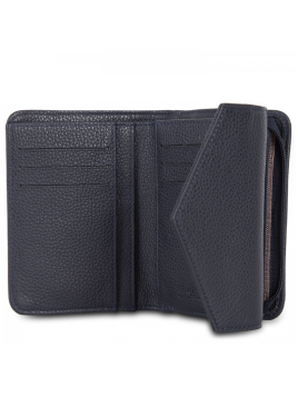 Lancaster 170-29 - VACH.FOULONNÉ - BLEU FO Foulonné - Portefeuille dos à dos pmpb