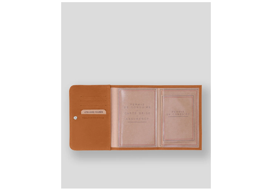 Les Ateliers Foures B46 - CUIR DE VACHETTE - LION fourès-baroudeuse-porte papiers porte cartes