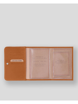 Les Ateliers Foures B46 - CUIR DE VACHETTE - LION fourès-baroudeuse-porte papiers porte cartes