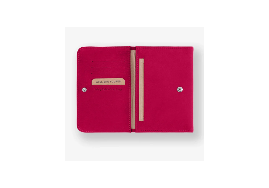 Les Ateliers Foures B46 - CUIR DE VACHETTE - HIBISCU fourès-baroudeuse-porte papiers porte cartes