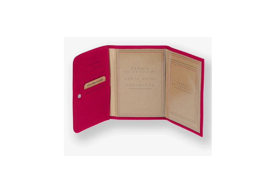 Les Ateliers Foures B46 - CUIR DE VACHETTE - HIBISCU fourès-baroudeuse-porte papiers porte cartes