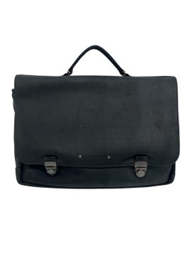 Les Ateliers Foures 9540 - CUIR DE VACHETTE - NOIR cartable agencé Serviette à rabat avec bandoulière