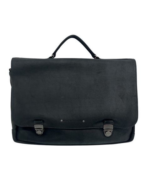 Les Ateliers Foures 9540 - CUIR DE VACHETTE - NOIR cartable agencé serviette-a-rabat-avec-bandouliere