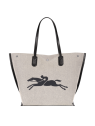 Longchamp 10090/HSG - TOILE ET CUIR. - ECR essential toile cabas l sac-a-main-shopping-toile-ou-cuir