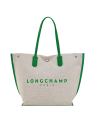 Longchamp 10090/HSG - TOILE ET CUIR. - VER essential toile cabas l sac-a-main-shopping-toile-ou-cuir