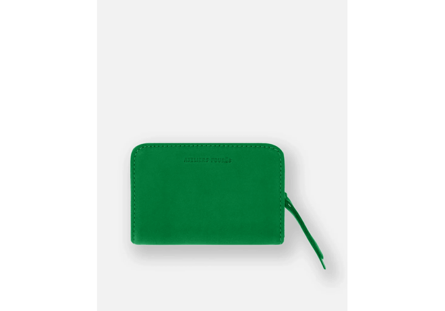 Les Ateliers Foures B23 - CUIR DE VACHETTE - FOUGÈRE porte monnaie et billet zip dos à dos mixte pmpb