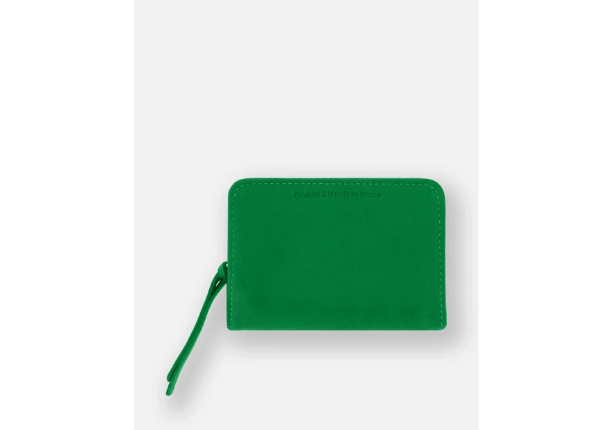 Les Ateliers Foures B23 - CUIR DE VACHETTE - FOUGÈRE porte monnaie et billet zip dos à dos mixte pmpb