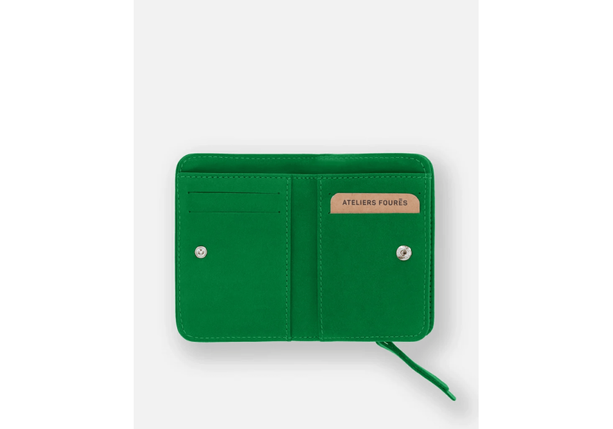Les Ateliers Foures B23 - CUIR DE VACHETTE - FOUGÈRE porte monnaie et billet zip dos à dos mixte pmpb