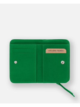 Les Ateliers Foures B23 - CUIR DE VACHETTE - FOUGÈRE porte monnaie et billet zip dos à dos mixte pmpb